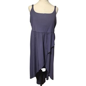 Halara 1X Navy Blue High Low Ruffle Tank Dress Plus Size